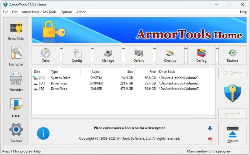 ArmorTools Home software