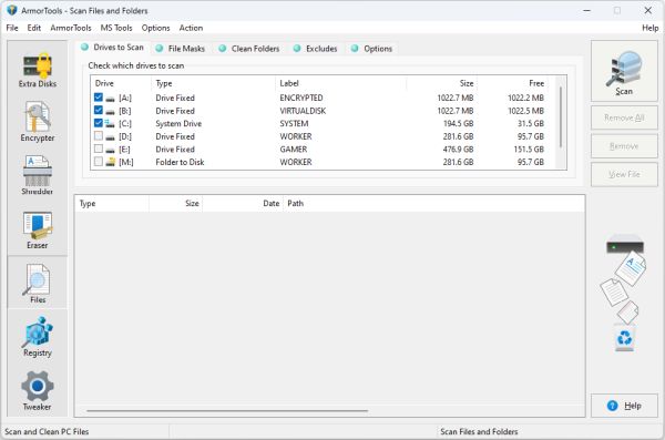 Scan Files and Folders Screen Shot